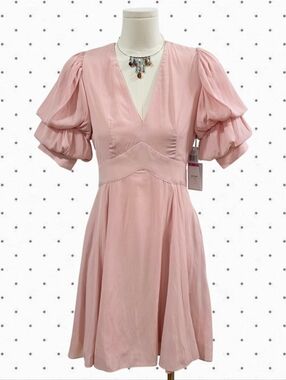 1.STATE peachskin vneck long light pink dress